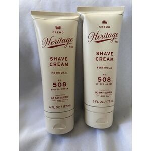 NEW Cremo Heritage Red No. 508 Spiced Amber 6 Fl Oz Sealed 2 Pack Shave Cream